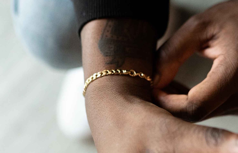 4mm Kubanisches Kettenarmband Gold Oliver Cabell