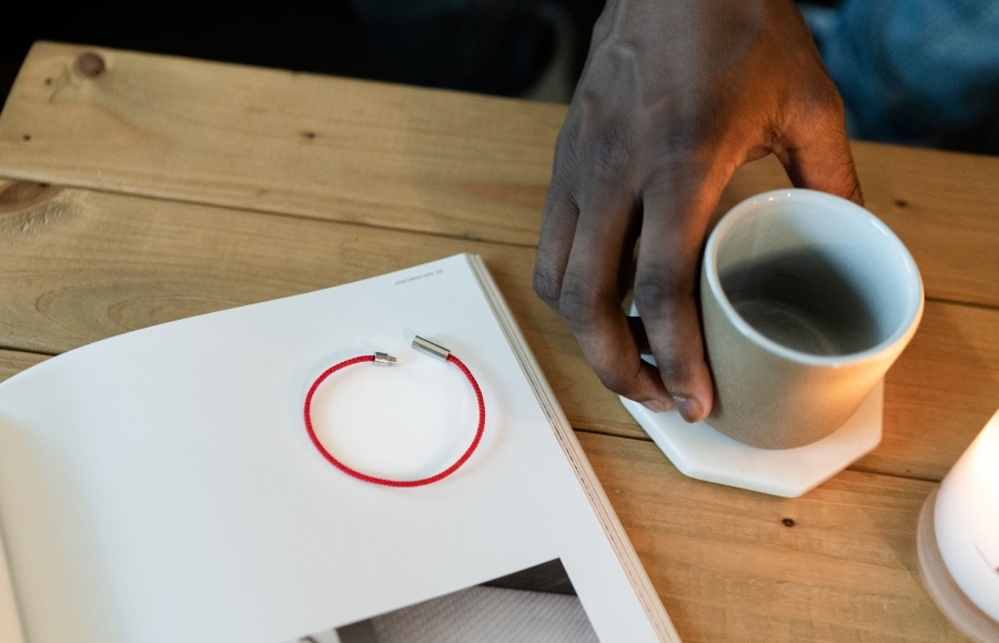 Farnkordel Armband Rot Oliver Cabell