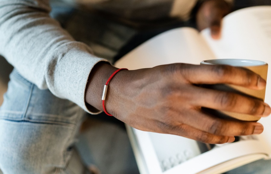 Farnkordel Armband Rot Oliver Cabell