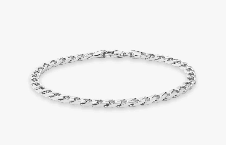 Oliver Cabell 4mm Kubanisches Kettenarmband Silber