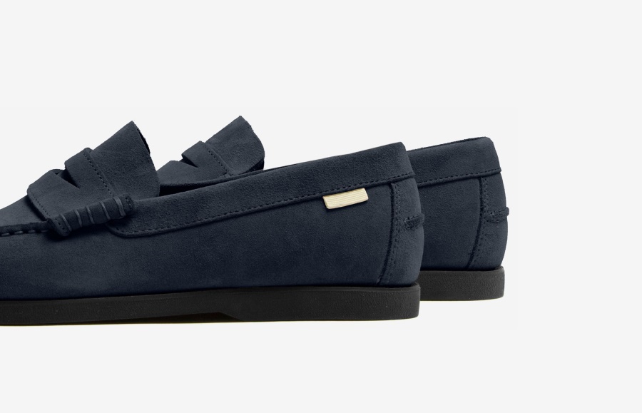 Oliver Cabell Penny Loafer Marineblaues Wildleder