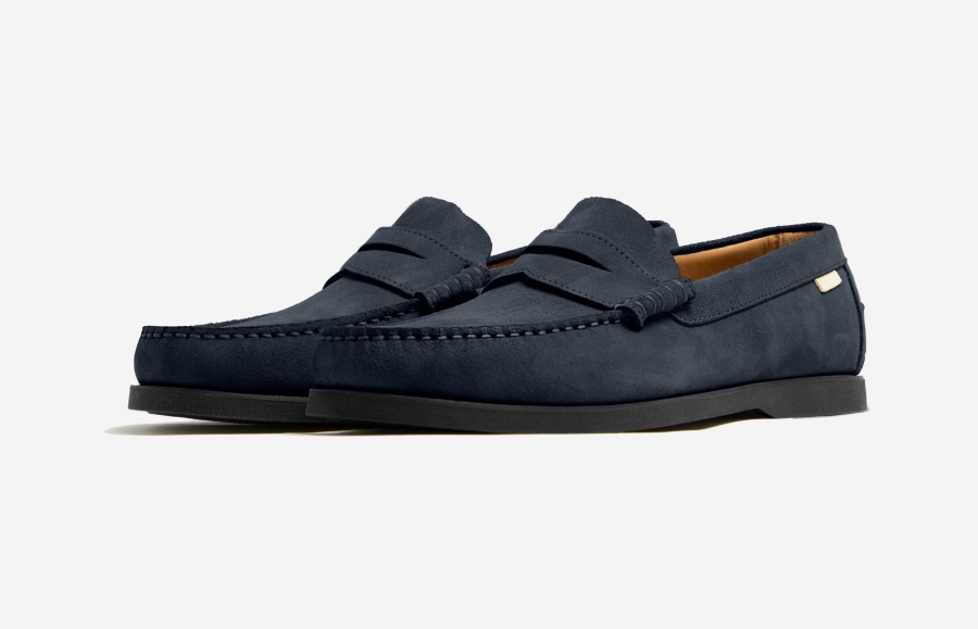 Oliver Cabell Penny Loafer Marineblaues Wildleder
